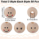 GORGECRAFT 150Pcs 3 Styles Smile Wooden Beads 12mm Smile Face Wood Spacer Beads Natural Round Ball Doll Head Beads with 2.9mm Hole Wooden Loose Beads for DIY Craft Bracelet Necklace Jewelry Making WOOD-GF0001-98-2