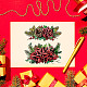 Globleland 冬植物背景クリアスタンプ diy スクラップブッキング用クリスマスポインセチア背景シリコーンクリアスタンプシール 15x15 センチメートル透明スタンプカード作成ジャーナル家の装飾 DIY-WH0372-0014-2