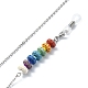 Chaînes de lunettes en perles de disque de roche de lave naturelle colorée colorée AJEW-EH00389-3