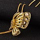 Papillon à long alliage réglable colliers en strass lariat NJEW-F194-09G-3