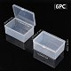 SUPERFINDINGS 6 Pack Clear Plastic Beads Storage Containers Boxes with Lids 12.2x8.3x5.5cm Small Rectangle Plastic Organizer Storage Cases for Beads Jewelry Office Craft CON-WH0074-62-2