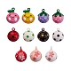 11pcs 11 colgantes de campana de latón pintados para hornear navideños de estilo KKB-SZ0001-02-1
