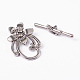 Antique Silver Alloy Tibetan Style Flower Toggle Clasps X-LF0677Y-NF-1