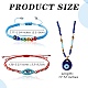 10 pz 10 braccialetti di perline intrecciati stile malocchio e set di collana pendente SJEW-SZ0001-014-7