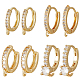 Beebeecraft 8Pcs 4 Style Brass Micro Pave Clear Cubic Zirconia Hoop Earrings Findings EJEW-BBC0001-20-1