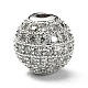 CZ Brass Micro Pave Grade AAA Clear Color Cubic Zirconia Round Beads KK-O065-8mm-05P-NR-6