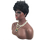 黒人女性のためのファッションの女性のかつら  耐熱高温繊維  ショート＆カーリーヘア  ブラック  11-7/8インチ（30cm） OHAR-L010-019-2