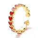 Heart Golden Cuff Rings for Valentine's Day KK-G404-12-4