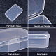 Benecreat 12 Packung Rechteck durchsichtige Kunststoffperlen Aufbewahrungsbehälter Box Case mit hochklappbaren Deckeln für Artikel CON-BC0004-11-5