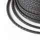 編み紐  革のアクセサリーコード  ジュエリーDIY製版材料  グレー  3mm  約21.87ヤード（20m）/ロール WL-I003-3mm-B-15-3