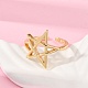 Полые звездочки латунные открытые манжеты кольца для женщин RJEW-G343-11G-3