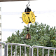 GORGECRAFT Bee Metal Wind Bell Yellow Bee Wind Chime Iron Stereo Hanging Bell Metal Glass Chime Hook for Garden Lawn Yard Patio Home Decoration Outdoor Indoor Hanging Ornament HJEW-WH0051-20-5