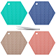 Gorgecraft 4 pz 4 cuscinetti caldi in silicone con motivo a nido d'ape in 1 colori AJEW-GF0008-33A-1