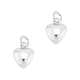 2 шт. 925 подвески в виде объемного сердца из стерлингового серебра с соединительными кольцами STER-UN0001-61S-1