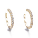 Brass Micro Pave Clear Cubic Zirconia Cuff Earrings EJEW-I249-15G-1