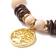 Set di braccialetti elastici con ciondolo albero della vita da donna BJEW-JB08343-7