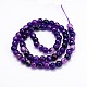Dyed Natural Agate Faceted Round Beads Strands G-P097-21-2