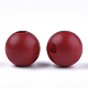 Painted Natural Wood European Beads WOOD-S049-06F-2
