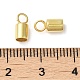 925スターリングシルバーコードエンドパーツ  エンドキャップ  コラム  ゴールドカラー  8x4mm  穴：1.8mm  内径：3.5mm STER-P055-02C-G-3