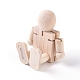 Jouets de robot en bois blanc inachevé AJEW-WH0109-84-2