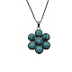 Colliers avec pendentif en fleur de turquoise naturelle&nbsp;FO7861-13-1