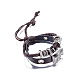 Cuir unisexes occasionnels tressé réglable bracelets multi-brins BJEW-BB15575-B-4