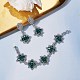 Boucles d'oreilles pendantes en forme de losange tressé en graines de verre et bracelet en perles avec fermoirs magnétiques en laiton SJEW-SW00005-5
