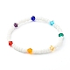 Perles de verre bicône en cristal autrichien imitation & bracelets extensibles en perles de verre opaque BJEW-JB06477-1