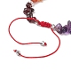 Bracelet de perles tressées avec des éclats de pierres précieuses mélangées naturelles et synthétiques BJEW-JB08631-5