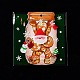 クリスマステーマのプラスチック耐熱皿バッグ  粘着式  チョコレート用  キャンディ  クッキー  正方形  サンタクロース  130x100x0.05mm  内径：100x100mm  100個/袋 ABAG-F007-04D-5
