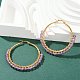 Серьги-кольца с бусинами EJEW-JE03830-02-1