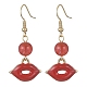 Boucles d'oreilles pendantes en alliage d'émail pour la Saint-Valentin avec épingles en laiton EJEW-JE05331-2