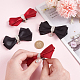 2 пара 2-х цветных украшений для обуви из полиэстера с бантами FIND-PH0018-79-3