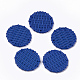 アクリルパーツ  模造ラタン編み風  フラットラウンド  ミディアムブルー  38x5mm  穴：1.5mm OACR-T010-04K-1