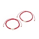 2 Uds. Juego de pulseras de cuentas trenzadas de perlas naturales de 2 estilos con cordón de nailon para mujer BJEW-JB09141-01-4