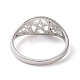 セーラーノットの指輪が付いた五芒星  女性用ステンレススチールアイリッシュホローリング304個。  ステンレス鋼色  usサイズ6 1/2(17mm) RJEW-P037-01P-3