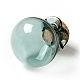 福袋型 ガラス製 コルクボトル オーナメント  ガラスの空のウィッシングボトル  ペンダントデコレーション用のDIYバイアル  ダークシアン  2.5cm AJEW-A039-02D-2