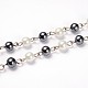 Perles de verre perles rondes chaînes pour création de colliers bracelets AJEW-JB00112-04-1
