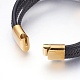 Bracelets multi-rangs avec cordon en cuir tressé BJEW-F349-12G-01-5