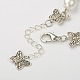 Sistemas de la joya de moda de la perla de cristal para las chicas: pulseras de mariposa y pendientes colgantes SJEW-PJS330-4