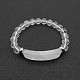 Bracelets extensibles en perles de cristal de quartz naturel pour femmes et hommes MZ7269-08-1