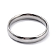 Placcatura ionica (ip) 304 semplice anello a fascia semplice in acciaio inossidabile per le donne RJEW-B036-06-2