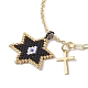 Браслеты со стеклянными звездами и латунными крестами BJEW-MZ00044-2
