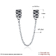 925 Sterling Silver European Beads with Safety Chain STER-BB16107-3
