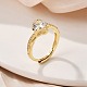 Кольца для женщин с микропаве из латуни и прозрачными кубическими цирконами RJEW-U049-01G-1
