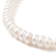 女性のための真鍮クラスプ付き天然真珠ビーズネックレス  ホワイト  16.14インチ（41cm） NJEW-JN04059-2