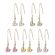Alloy Heart with Acrylic Beaded Dangle Earrings EJEW-JE05348-1