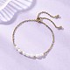 Регулируемые цепочки из нержавеющей стали 304 и браслеты-слайдеры из натурального культивированного пресноводного жемчуга BJEW-JB12713-1