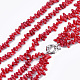 Synthetic Coral Beaded Multi-strand Necklaces NJEW-S414-50-2