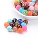 Acryliques perles mélangées rondes de pierres précieuses pour les bijoux bricolage et bracelets X-PGB281Y-1